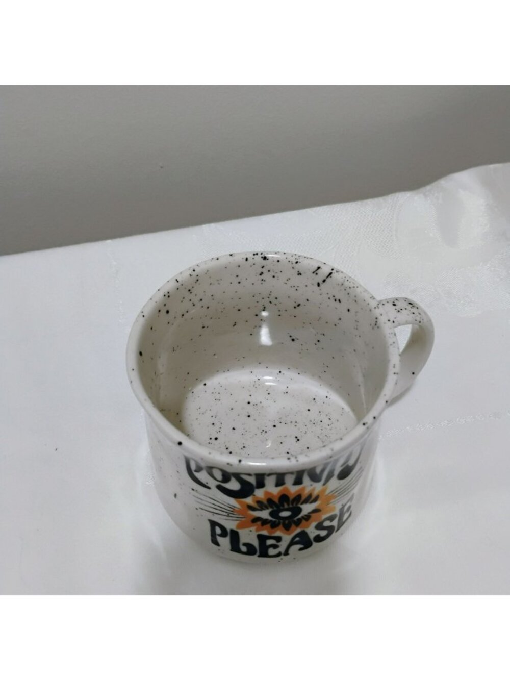 Positivity Please Mug By Anthropologie Dazey LA Speckled Ceramic Coffee Cup - Picture 3 of 7